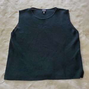 Eileen Fisher Black 100% Wool Sleeveless Top Size L